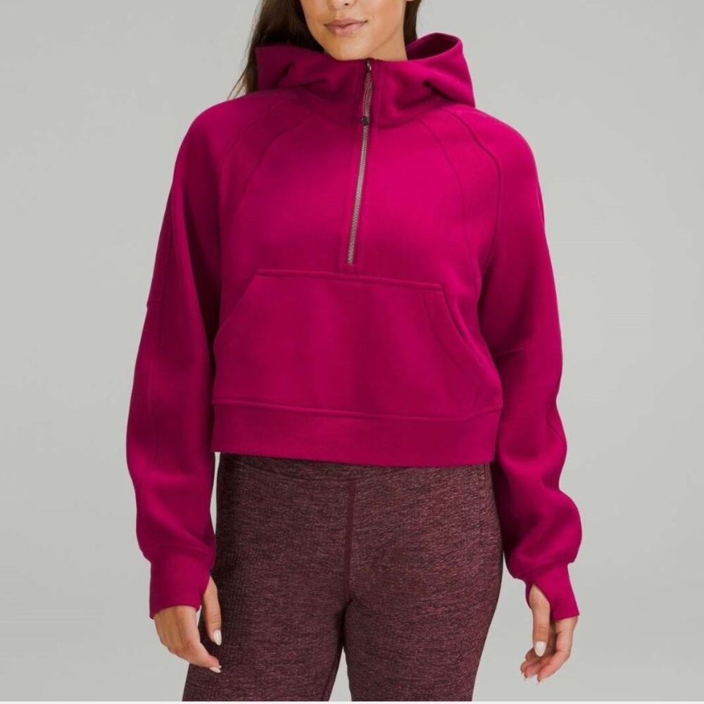 Lululemon Scuba Oversized Half-Zip Hoodie in Pomegranate